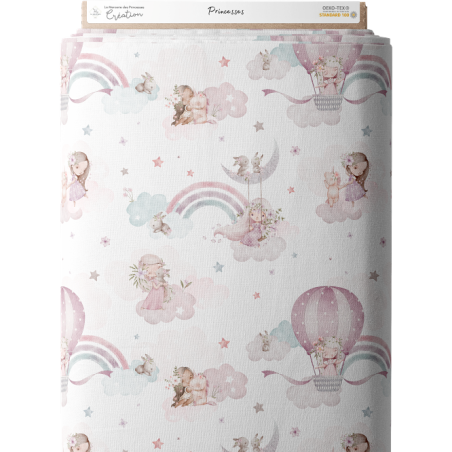 Tissu coton imprimé Princesses - Certifié Oeko-Tex®