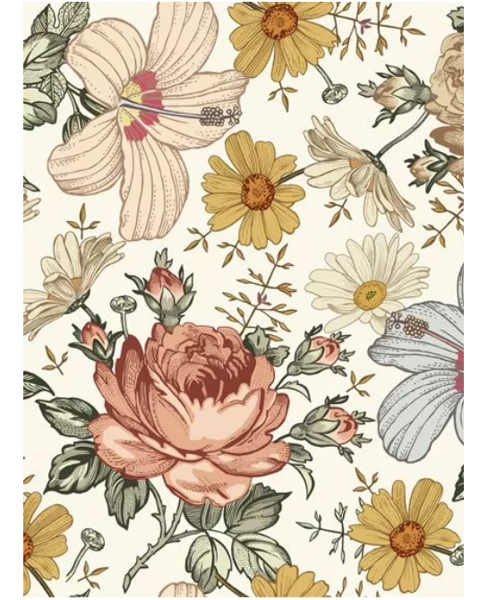 Tissu coton Fleurs Vintage
