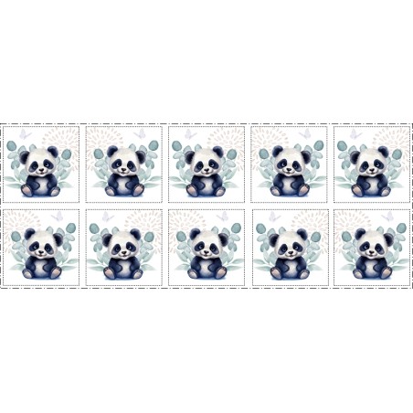 Coupon Lingettes Panda coton imprimé à réaliser soi-même  - Certifié Oeko-Tex®