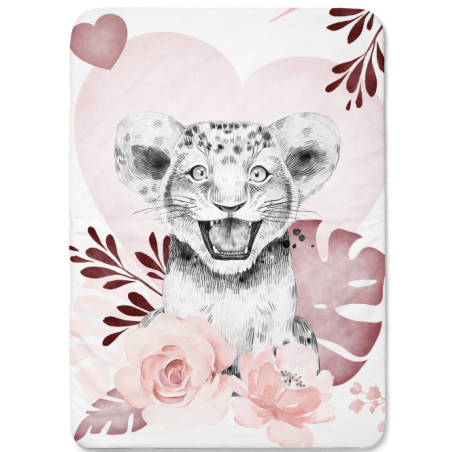 Panneau Lion Savane Vieux Rose