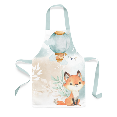 Panneau Tablier Enfant Lovely Fox Celadon