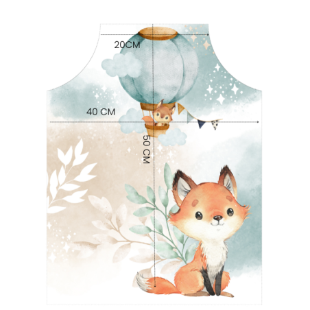 Panneau Tablier Enfant Lovely Fox Celadon