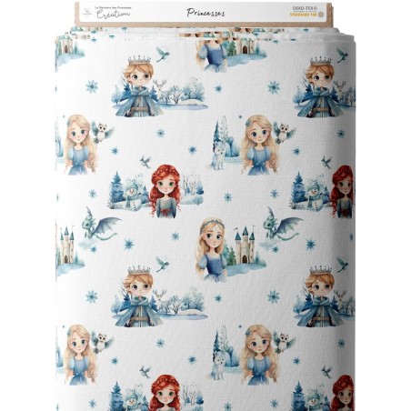 Tissu coton imprimé pour enfants Princesses- Certifié Oeko-Tex®