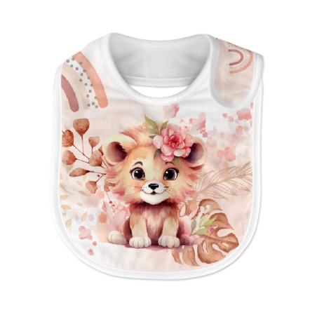 Bavoir Rainbow Lion coton imprimé à réaliser soi-même  - Certifié Oeko-Tex®