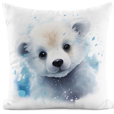 Coupon 50x50 Coussin Ourson blanc