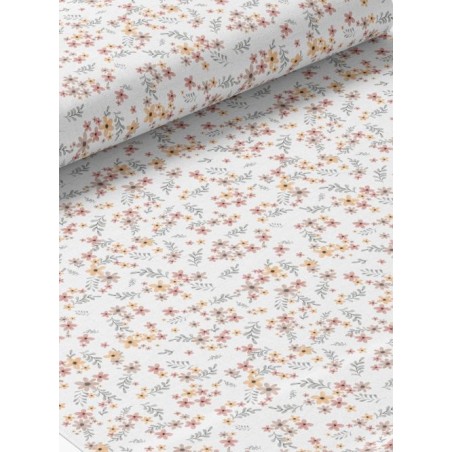 Tissu coton imprimé Fleurs Pastel Aquarelle - Certifié Oeko-Tex®