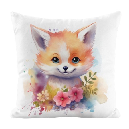 Coupon 50x50 Coussin Renard Fleuri