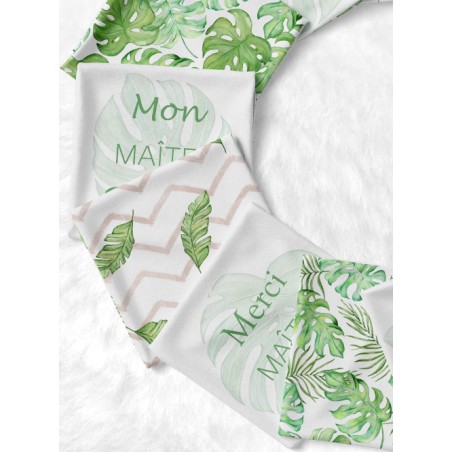 Coupon Lingettes Merci Maître Tropicale Monstera coton imprimé à réaliser soi-même  - Certifié Oeko-Tex®