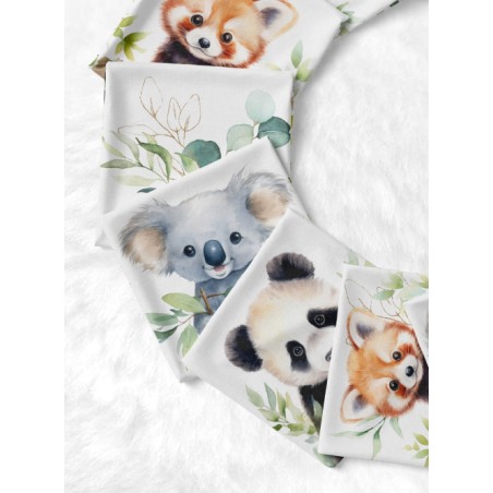 Coupon Lingettes Pandas & Koala Eucalyptus coton imprimé à réaliser soi-même  - Certifié Oeko-Tex®