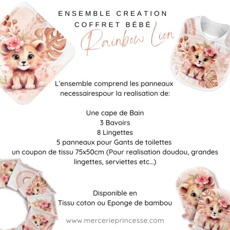 Ensemble  Rainbow Lion pour création Bébé, coffret de naissance complet