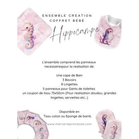 Ensemble Hippocampe pour création Bébé, coffret de naissance complet