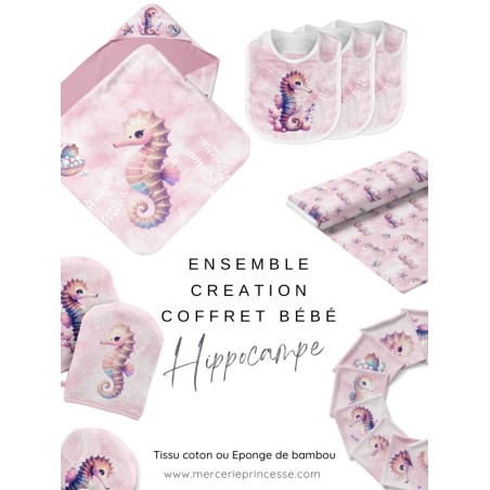 Ensemble Hippocampe pour création Bébé, coffret de naissance complet