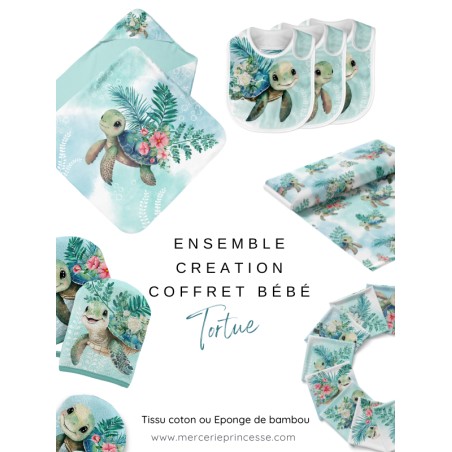 Ensemble Tortue pour création Bébé, coffret de naissance complet