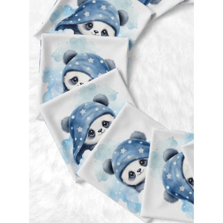 Coupon Lingettes Panda dans les nuages coton imprimé à réaliser soi-même  - Certifié Oeko-Tex®