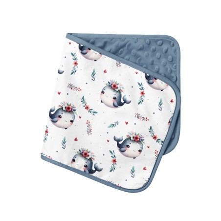 Tissu coton imprimé pour enfants Baleine - Certifié Oeko-Tex®