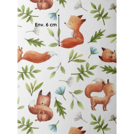 Tissu coton imprimé pour enfants Renard Dans La Forêt - Certifié Oeko-Tex®