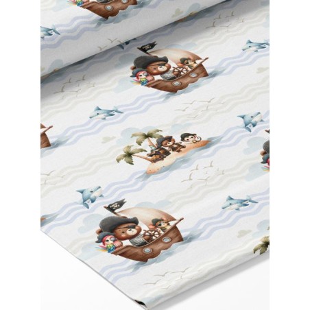 Tissu coton imprimé pour enfants Petit Pirate - Certifié Oeko-Tex®