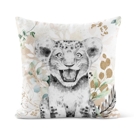 Coupon 50x50 Coussin Savane Beige et Or