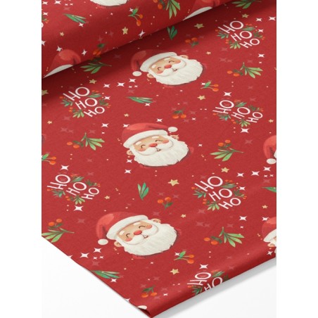 Tissu coton imprimé Joyeux Noël Beige- Certifié Oeko-Tex®