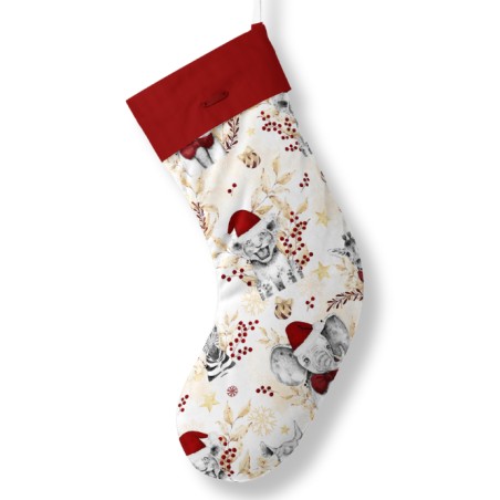 Panneau à Coudre pour Chaussette de Noël Savane Noël - 100% coton Oeko-Tex