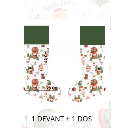 Panneau à Coudre pour Chaussette de Noël Magie de Noël - 100% coton Oeko-Tex