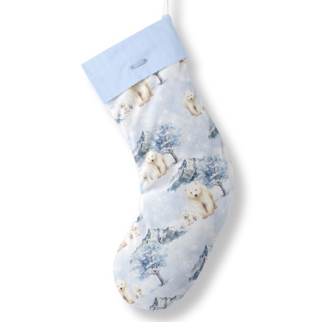 Panneau à Coudre pour Chaussette de Noël Ours Polaire - 100% coton Oeko-Tex