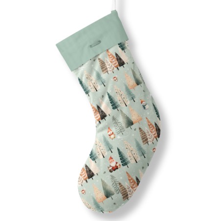 Panneau à Coudre pour Chaussette de Noël Forêt - 100% coton Oeko-Tex