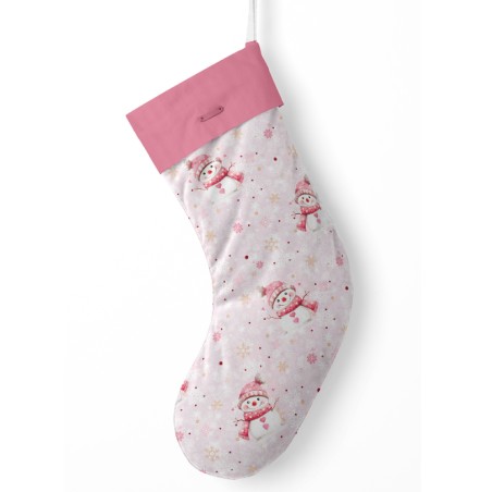 Panneau à Coudre pour Chaussette de Noël Bonhomme de Neige - 100% coton Oeko-Tex