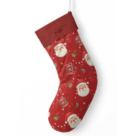 Panneau à Coudre pour Chaussette de Noël Père Noël - 100% coton Oeko-Tex