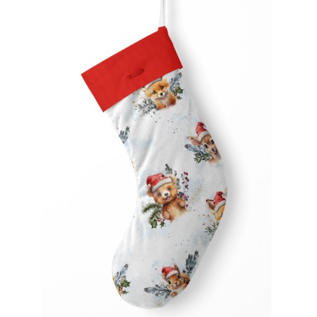 Panneau à Coudre pour Chaussette de Noël Animaux de Noël - 100% coton Oeko-Tex