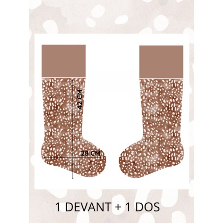 Panneau à Coudre pour Chaussette de Noël Renne - 100% coton Oeko-Tex