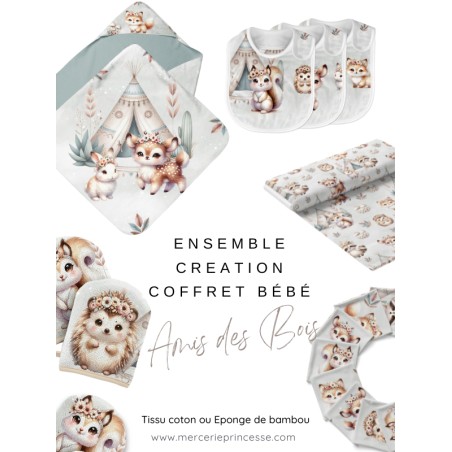 Ensemble Amis des Bois Boho pour création Bébé, coffret de naissance complet