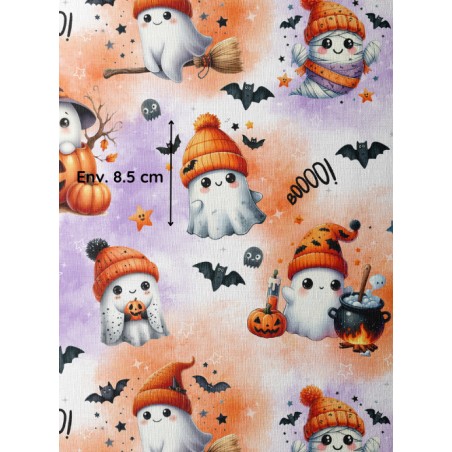 Tissu coton imprimé Fantôme d'Halloween  - Certifié Oeko-Tex®