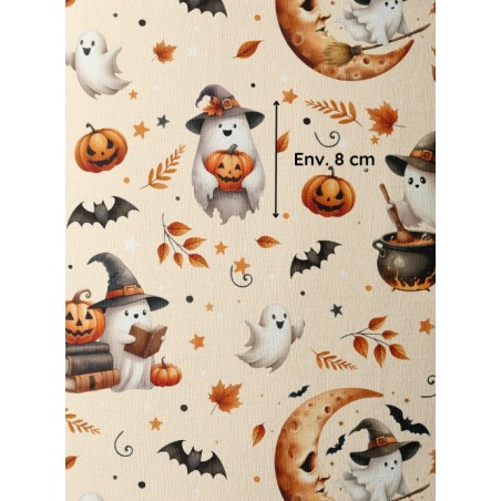 Tissu coton imprimé Magique Halloween - Certifié Oeko-Tex®