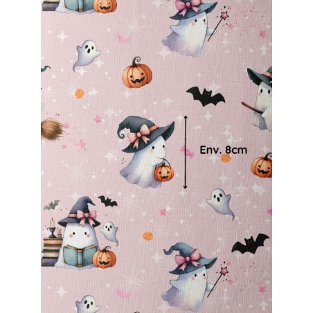 Tissu coton imprimé Halloween Rose - Certifié Oeko-Tex®