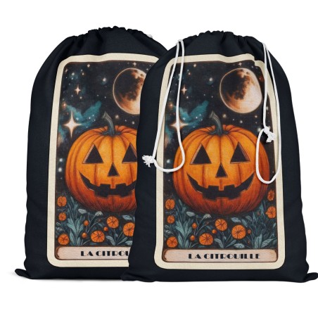 Panneau Pochon Halloween Tarot la citrouille