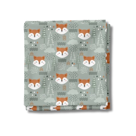 Tissu coton imprimé pour enfants Mini Renard - Certifié Oeko-Tex®