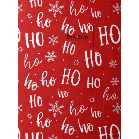 Tissu coton imprimé Noël Rouge Ho Ho Ho Certifié Oeko-Tex®