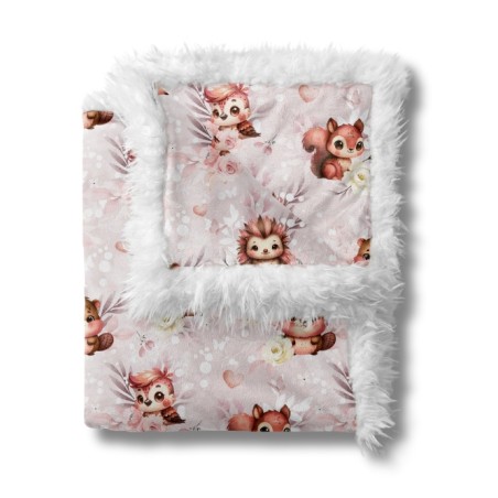 Tissu coton imprimé pour enfants Woodland Vieux Rose - Certifié Oeko-Tex®