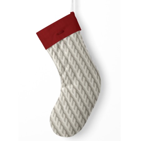 Panneau à Coudre pour Chaussette de Noël Tricoté - 100% coton Oeko-Tex