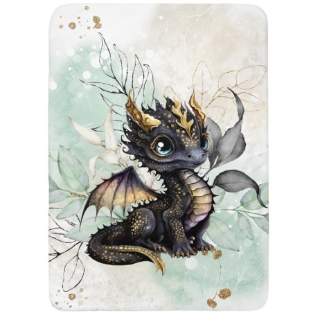 Panneau Dragon Noir pour couverture à réaliser soi-même- Certifié Oeko-Tex®