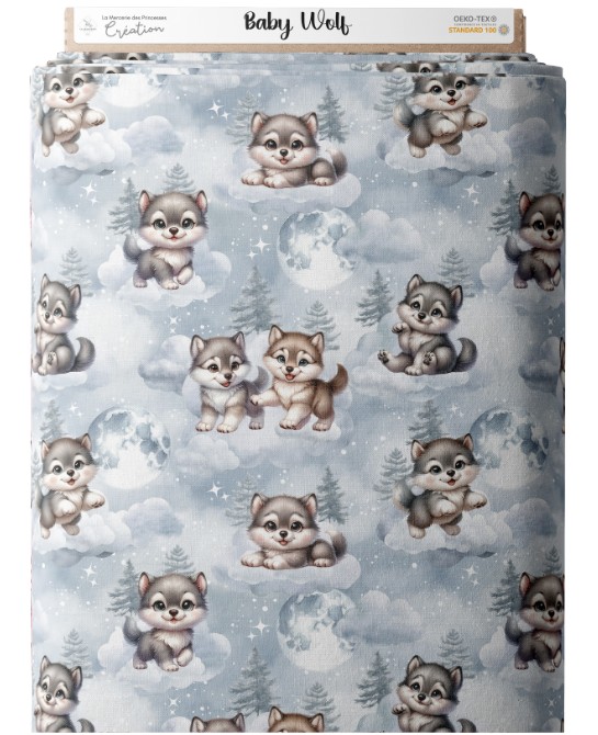 Tissu coton Baby Wolf -...