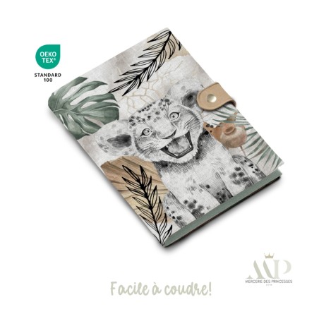 Panneau de couture Protège Carnet de Santé - Motif Savane Africaine DIY - Tissu Patron pour création naissance