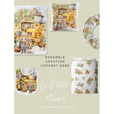 Ensemble La Petite Ferme pour création Bébé, coffret de naissance complet