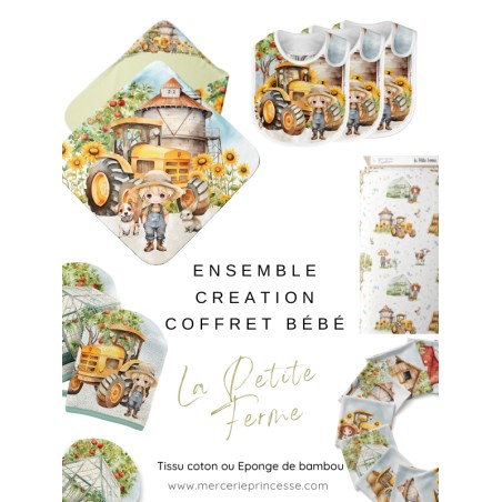 Ensemble La petite ferme 2 pour création Bébé, coffret de naissance complet