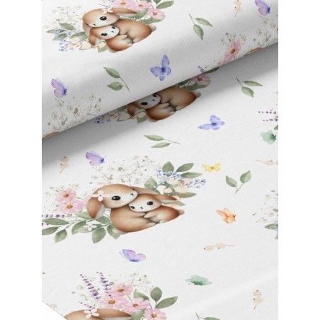 Tissu coton imprimé pour enfants Petits Lapins- Certifié Oeko-Tex®