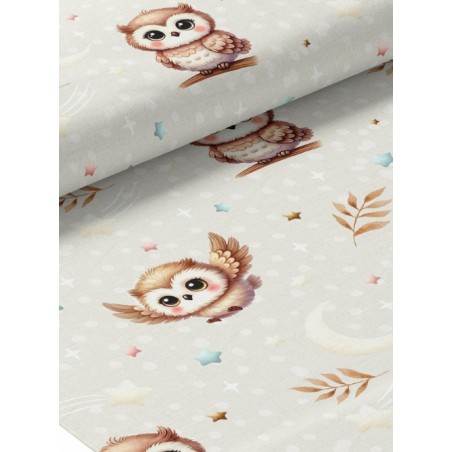 Tissu coton imprimé pour enfants Petites Chouettes- Certifié Oeko-Tex®