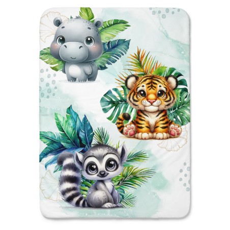 Panneau Baby Jungle Tropicale pour couverture à réaliser soi-même- Certifié Oeko-Tex®