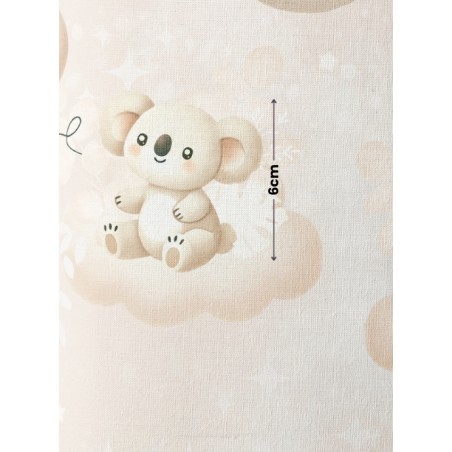 Tissu coton imprimé pour enfants Petits Koalas Beige- Certifié Oeko-Tex®