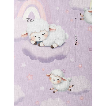 Tissu coton imprimé pour enfants Moutons dans les nuages- Certifié Oeko-Tex®